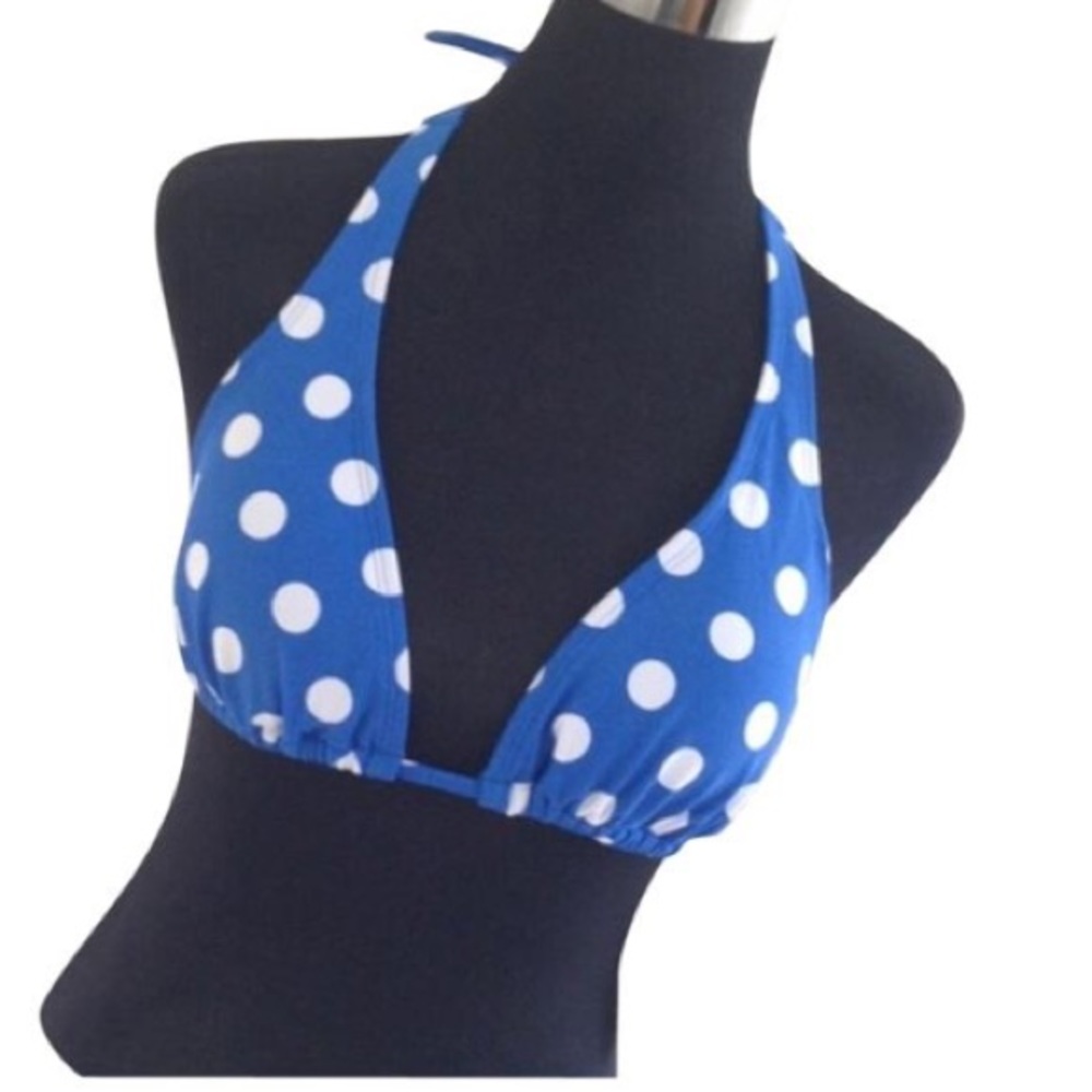 Arizona Jeans Blue Polka Dots Halter Bikini NWT